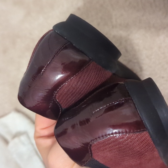 Clarks Artisan Collection Burgundy Kinzie Cap Toe Ballerina Leather Flats 6.5XW - Picture 5 of 15